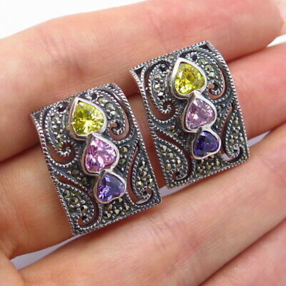 925 Sterling Real Marcasite 925 Sterling Silver Real Marcasite Gem